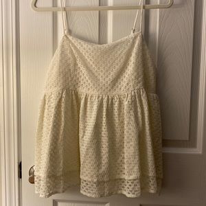 White Eyelet Spaghetti Strap Blouse